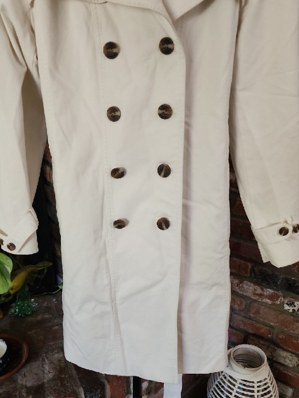 Hobbs London Cream Double Breasted Trench Coat Jacket - Picture 3 of 12